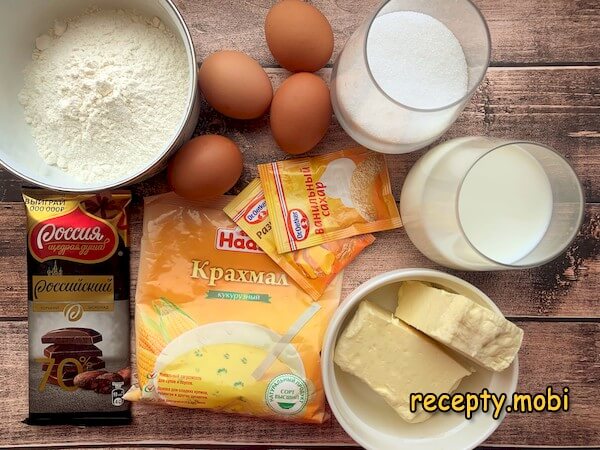 ингредиенты для приготовления торта Чародейка
