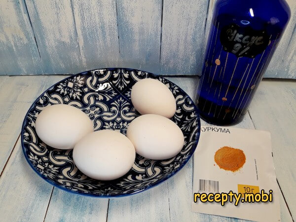 ингредиенты для покраски яиц куркумой - фото шаг 1