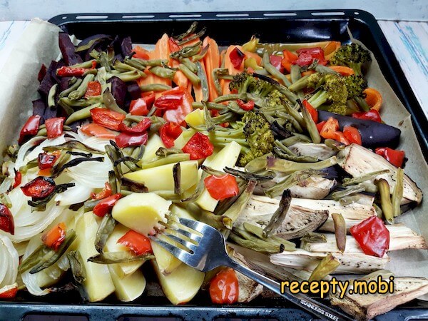 приготовление овощей в духовке на противне - фото шаг 14