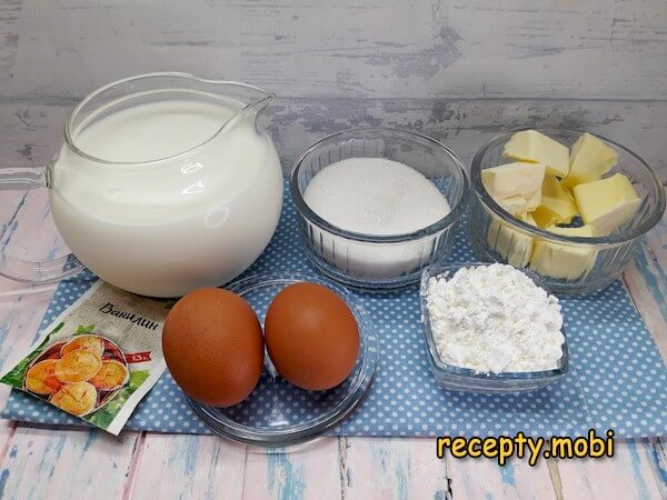 ингредиенты для  приготовления заварного крема для наполеона - фото шаг 1