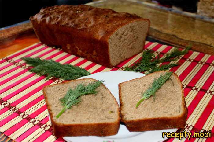 Rye bread with cumin and herbs in the oven
