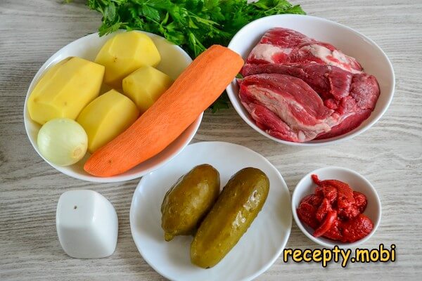 ингредиенты для приготовления азу по-татарски - фото шаг 1