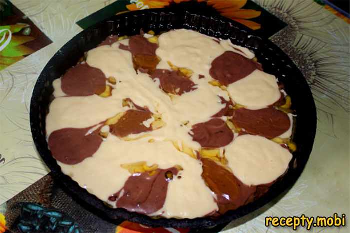 Фото приготовления шоколадно-ванильного пирога «Шахматка»