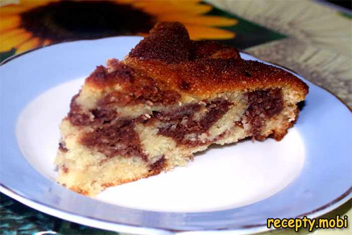 Шоколадно-ванильный пирог на кефире «Шахматка»