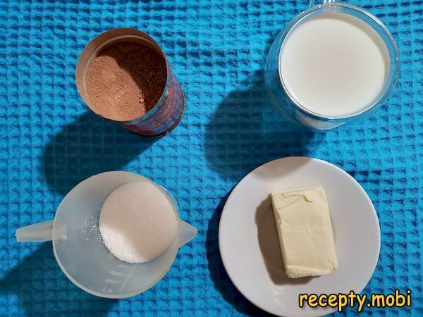 Ingredients for chocolate icing