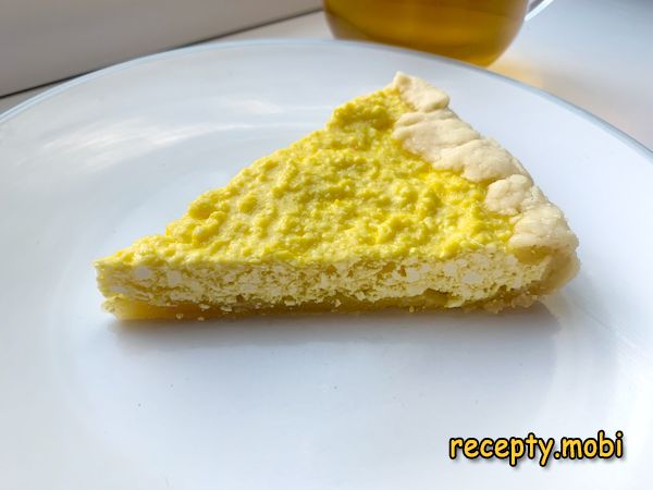 Cottage cheese pie on shortcrust pastry