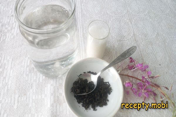 ингредиенты для приготовления чая из ферментированного кипрея