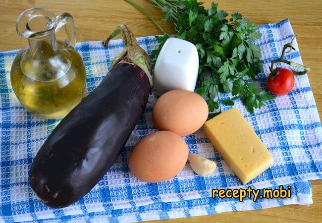 ингредиенты для приготовления баклажанов с сыром и яйцами в духовке - фото шаг 1