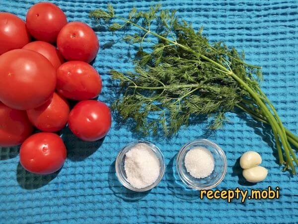 ингредиенты для приготовления малосольных помидоров в пакете - фото шаг 1