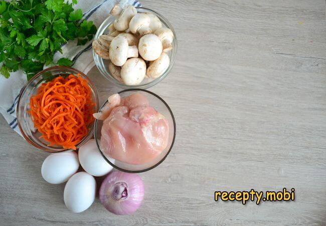 ингредиенты для приготовления салата мужские слезы с курицей - фото шаг 1