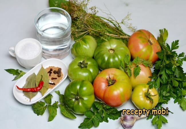 ингредиенты для приготовления квашеных зеленых помидор - фото шаг 1