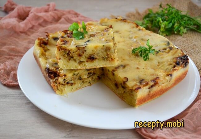 Jellied pie with cabbage on kefir