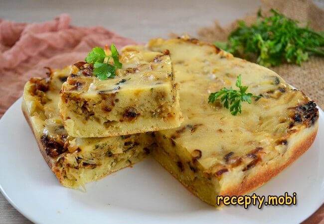 Jellied pie with cabbage on kefir