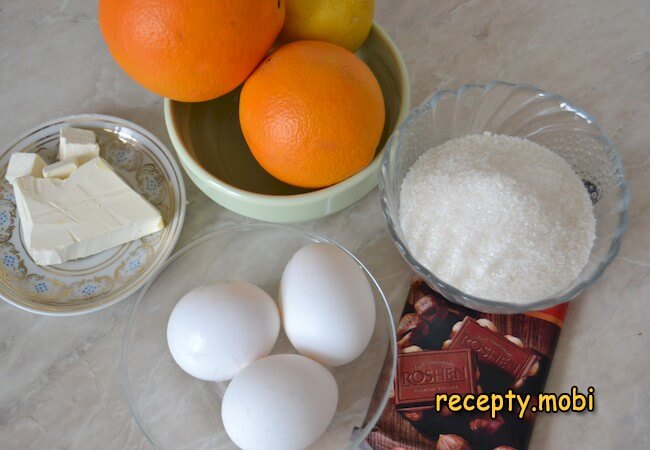 ингредиенты необходимые для приготовления апельсиново-шоколадного пирога - фото шаг 1
