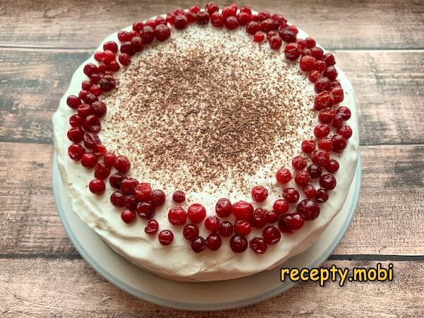 Bird cherry cake with sour cream