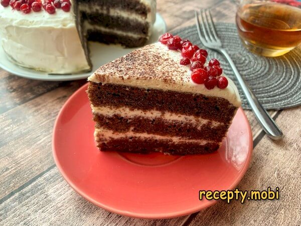 Bird cherry cake with sour cream