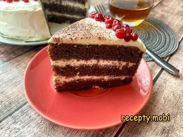 Bird cherry cake with sour cream