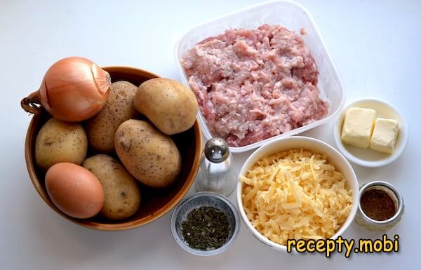 ингредиенты необходимые для приготовления картофельных гнезд с фаршем в духовке - фото шаг 1