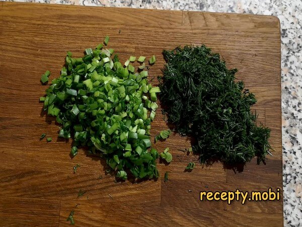 finely chopped dill and green onion - photo step 7