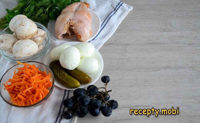 ингредиенты для салата изабелла с корейской морковкой - фото шаг 1