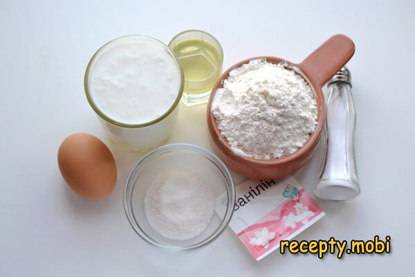 ingredients for making pancakes from sour kefir - photo step 1