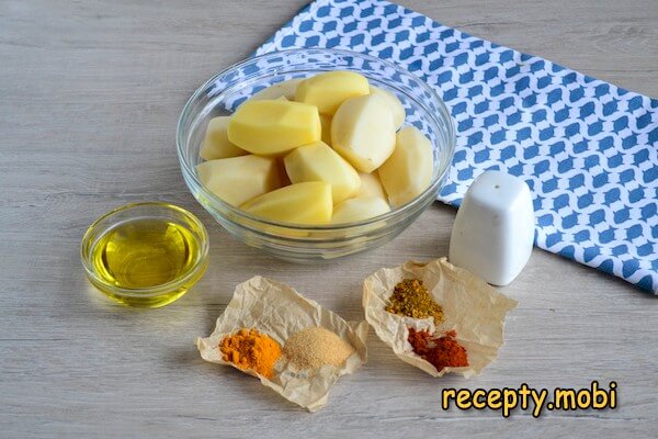 ингредиенты для приготовлении картошки по-деревенски в духовке - фото шаг 1