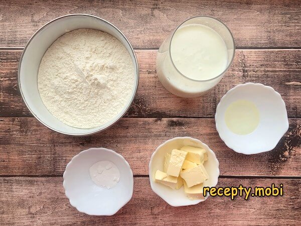 ингредиенты для лепешек на кислом молоке