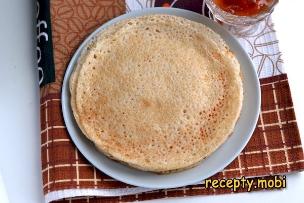 Lenten pancakes on mineral water