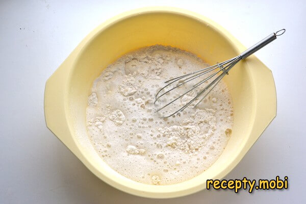 cooking dough for lean pancakes on mineral water - photo step 3