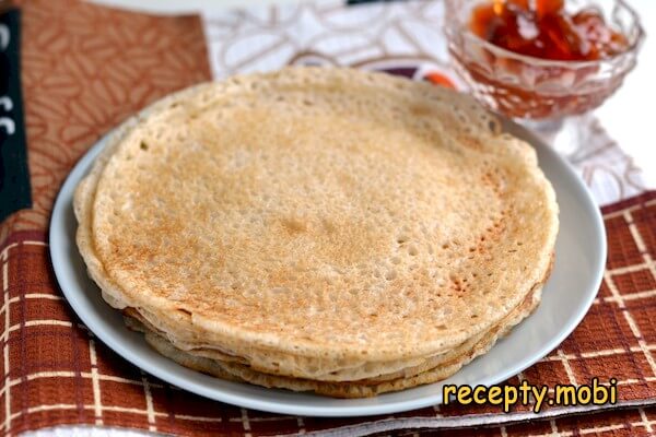 Lenten pancakes on mineral water