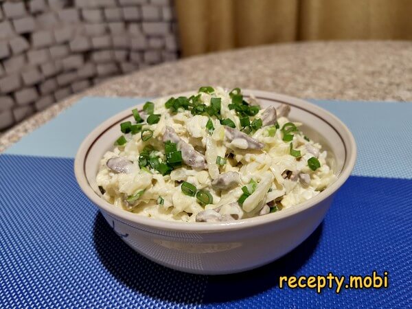 Салат Сердцеедка с куриными сердечками