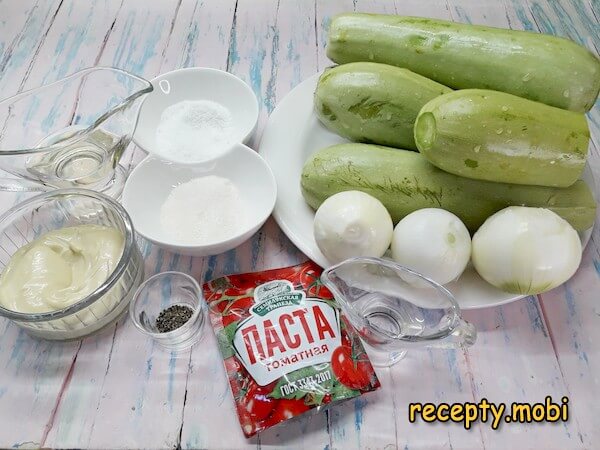 ингредиенты для приготовления кабачковой икры с майонезом и томатной пастой - фото шаг 1
