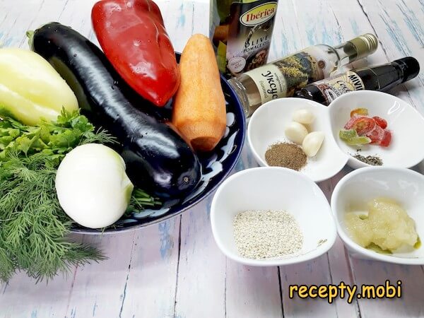 ингредиенты для приготовления хе из баклажанов по-корейски - фото шаг 1