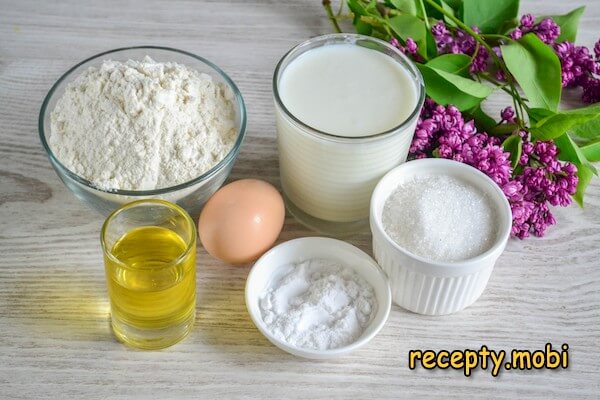 ingredients for making fluffy fritters on curdled milk - photo step 1