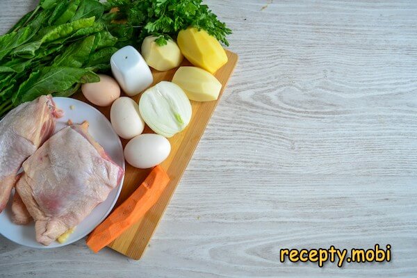 ингредиенты для приготовления щавелевого супа с яйцом - фото шаг 1