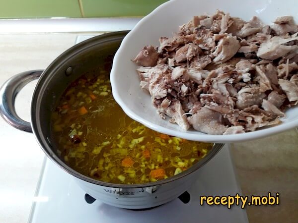 приготовления супа с консервированной кукурузой и курицей - фото шаг 13