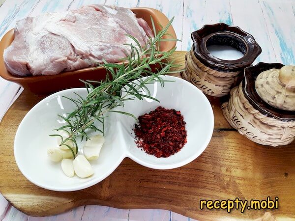 ингредиенты для приготовления свиной шеи запеченной в духовке