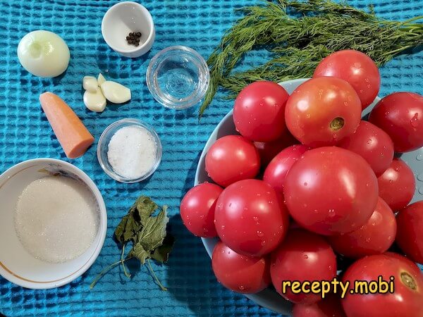 ингредиенты для приготовления маринованных помидоров на зиму - фото шаг 1