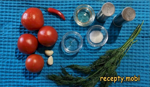 ингредиенты для приготовления помидоров по-корейски быстрого приготовления - фото шаг 1