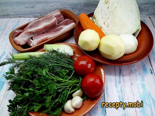ингредиенты для приготовления щей из свежей капусты со свинины - фото шаг 1