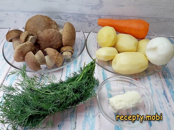ингредиенты для приготовления супа из свежих белых грибов с картошкой - фото шаг 1