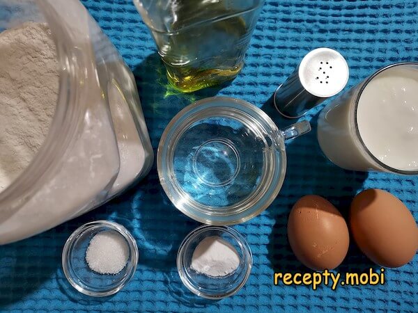 ингредиенты для приготовления блинов на кислом молоке - фото шаг 1