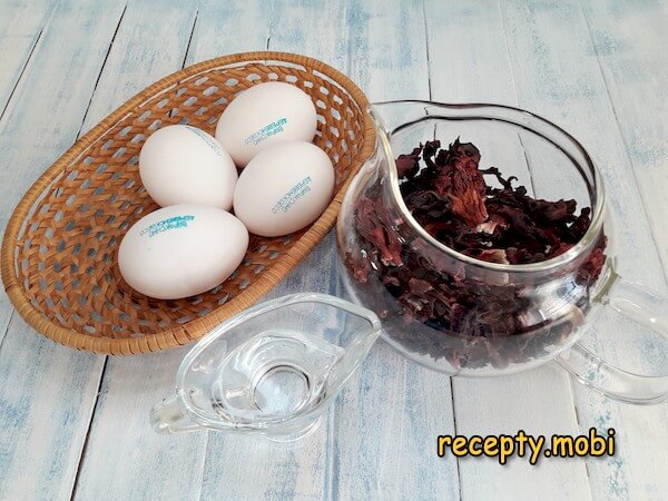 ингредиенты для покраски яиц чаем каркаде - фото шаг 1