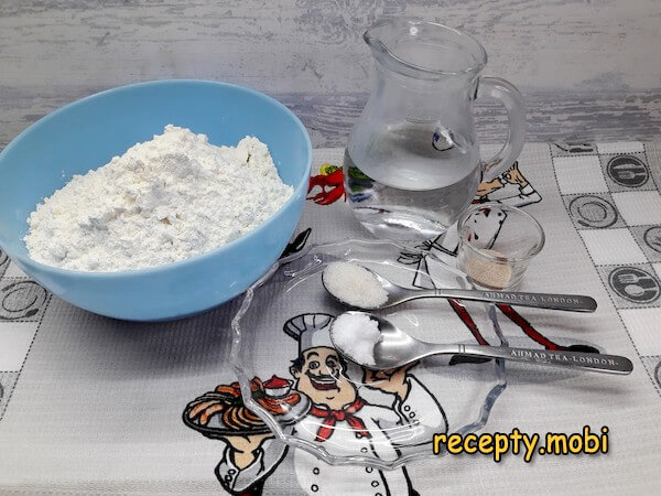 ингредиенты для приготовления постного дрожжевого теста для пирожков и пирогов - фото шаг 1