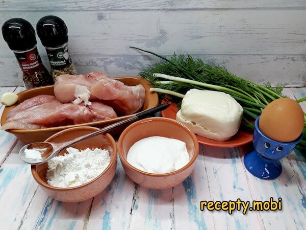 ингредиенты для приготовления рубленых куриных котлет с сыром - фото шаг 1