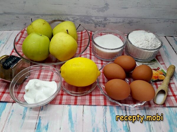 ингредиенты для приготовления шарлотки с яблоками без разрыхлителя и соды - фото шаг 1