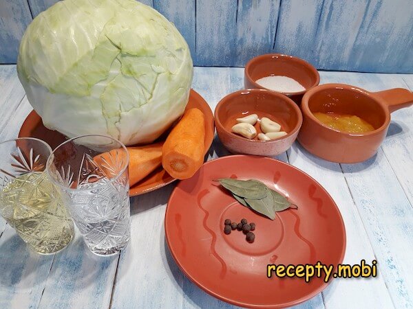 ингредиенты для приготовления маринованной капусты быстрого приготовления - фото шаг 1