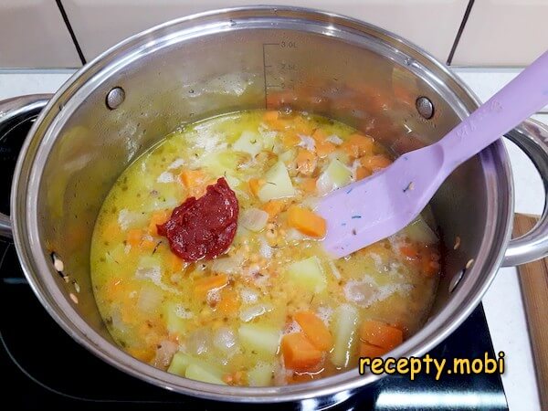 приготовление постного супа из красной чечевицы - фото шаг 13