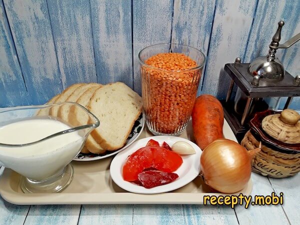 ингредиенты для приготовления чечевичного супа-пюре - фото шаг 1