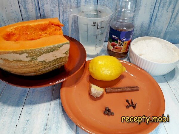 ингредиенты для приготовления маринованной тыквы на зиму - фото шаг 1